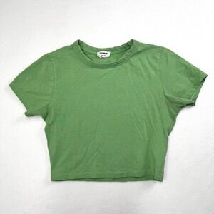 Cotton:On Women's Green Short Sleeve Crew Neck Cropped T-Shirt XS Y2k Baby Tee